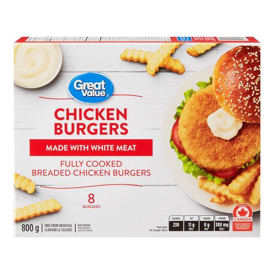 Great Value Chicken Burgers (800 g)