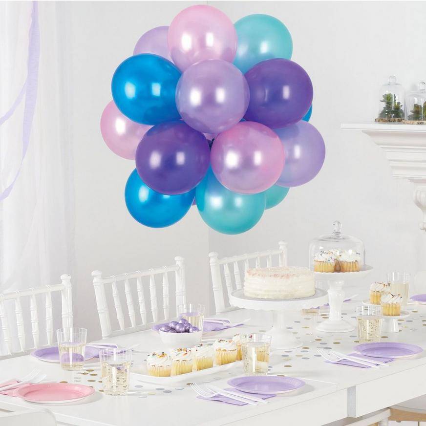 Uninflated Air-Filled Cosmic Pearl Latex Balloon Chandelier Sphere Kit, 16in x 13.5in