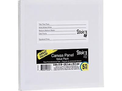 STUDIO 71 Canvas Panels, 8H x 8W, White, 5/Pack (30018689)