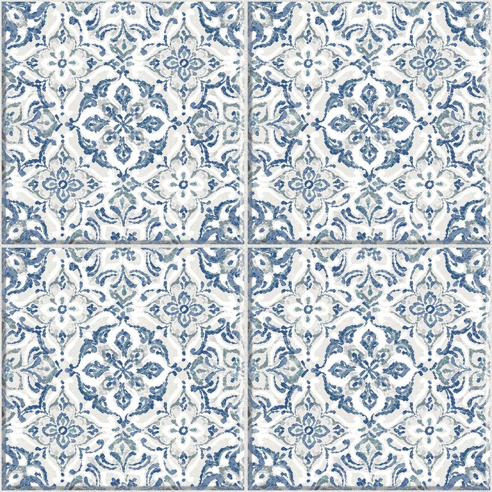 allen + roth 18.11-in W x 108-in H Self-adhesive Blue Geometric Wall Decal | ARB4260
