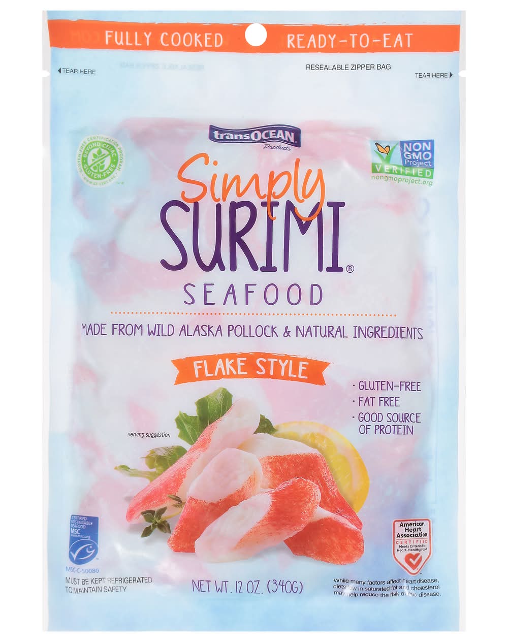 Trans-Ocean Simply Surimi Flake Style Seafood (12 oz)