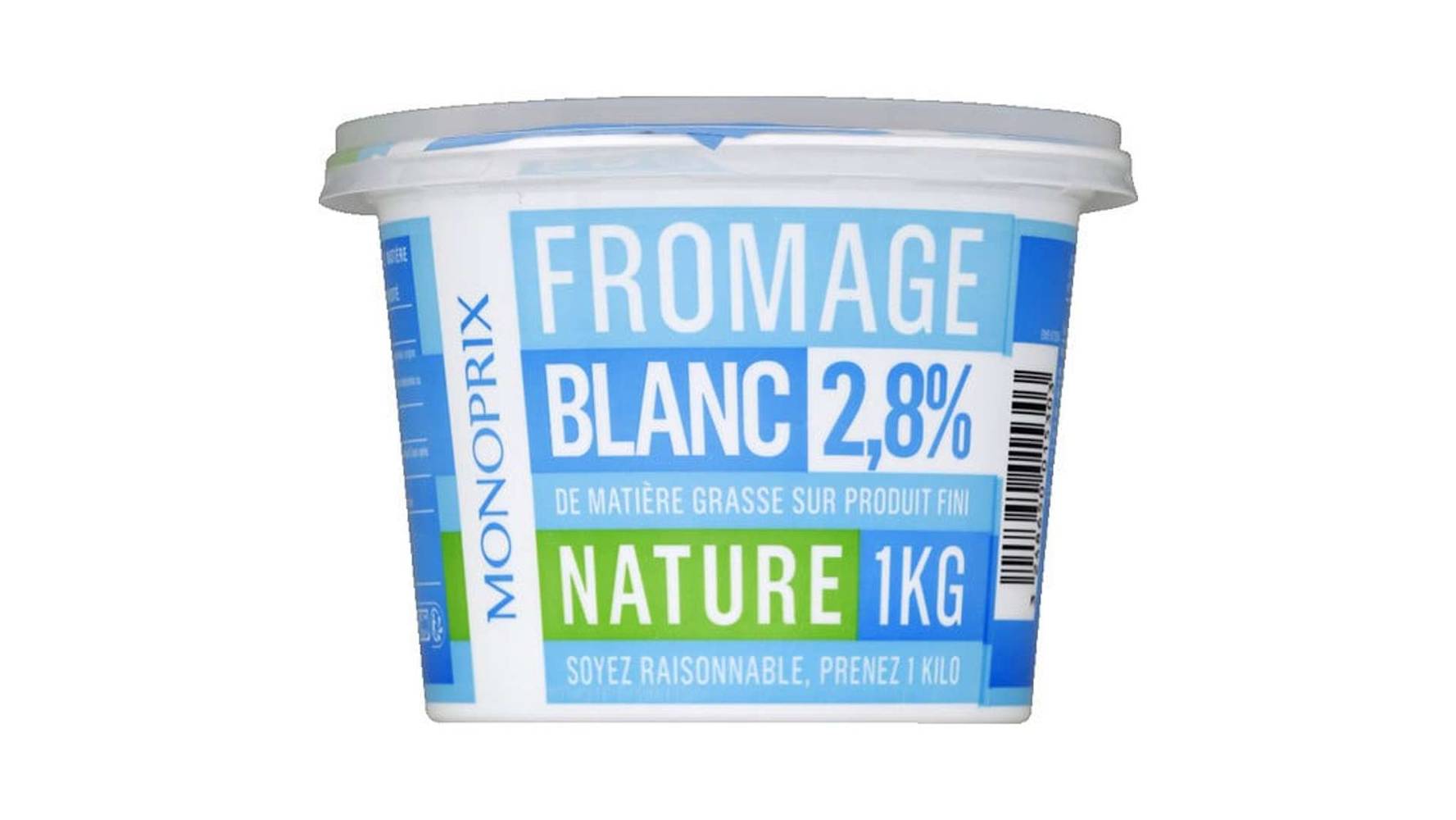 Monoprix Fromage blanc 2,8% MG Le pot de 1 kg