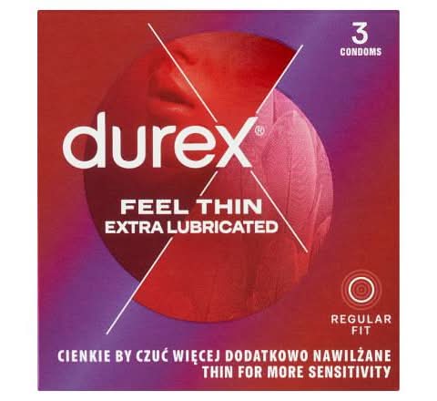 Durex Feel Thin Extra Lubricated Prezerwatywy (3 szt.)