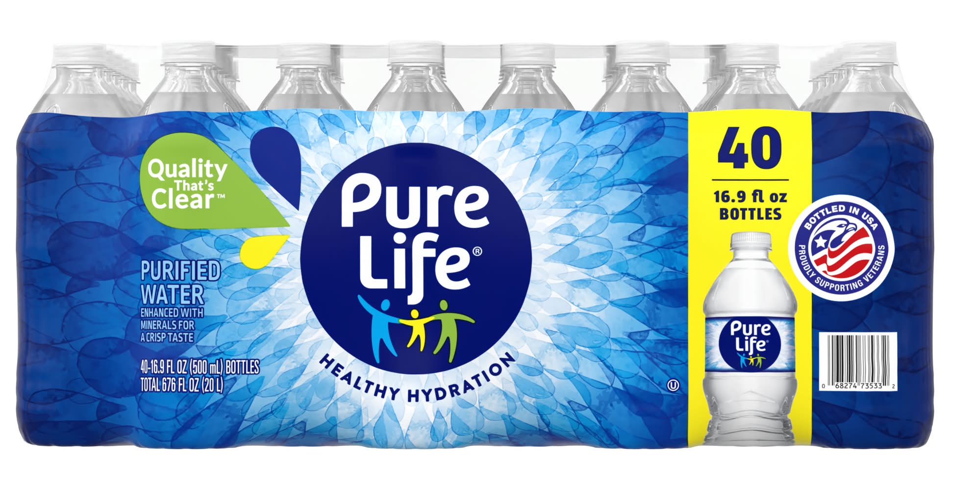 Pure Life 100% Pure Quality Purified Water (40 x 16.9 fl oz)