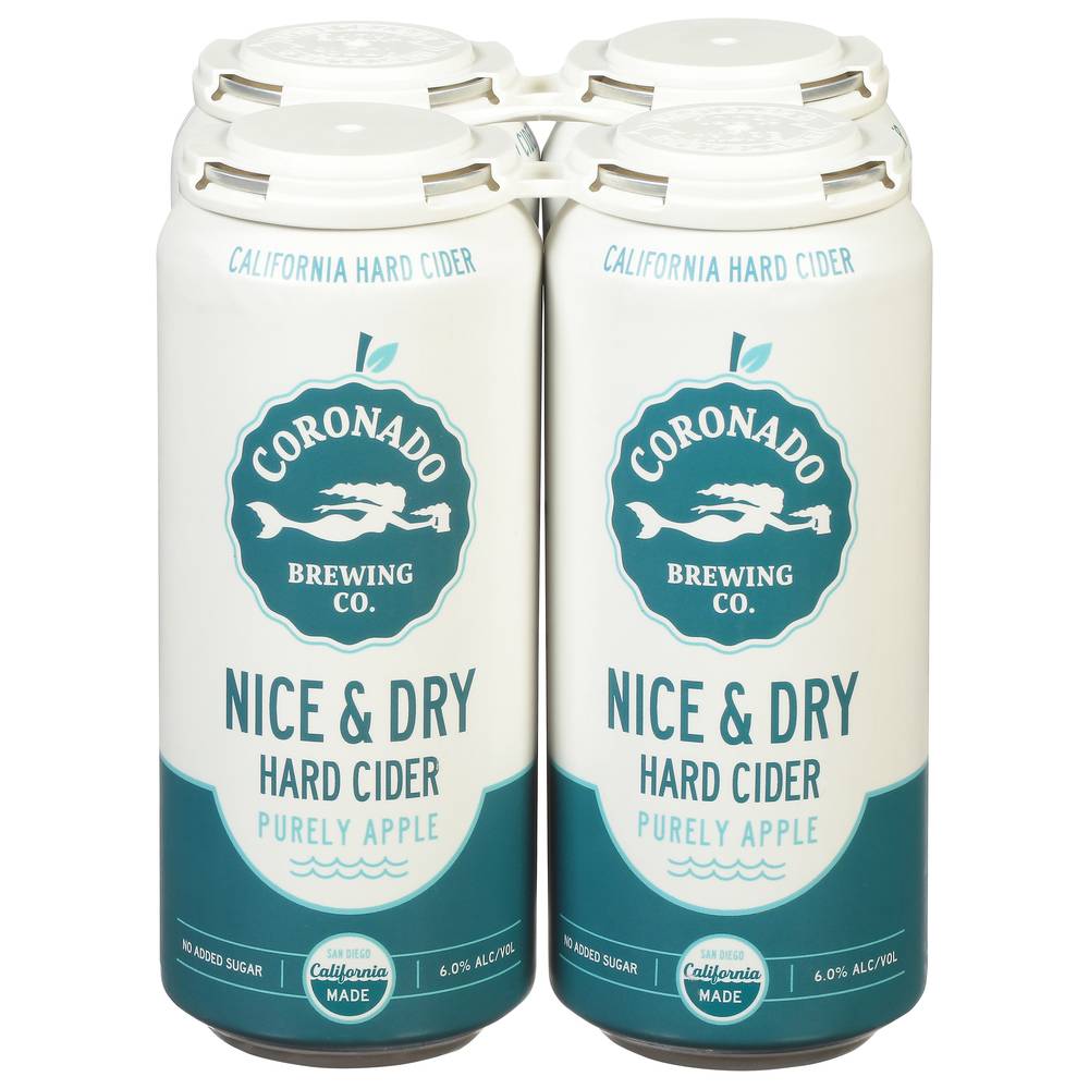 Coronado Brewing Co. Nice & Dry Purely Apple Hard Cider (4ct, 16floz)