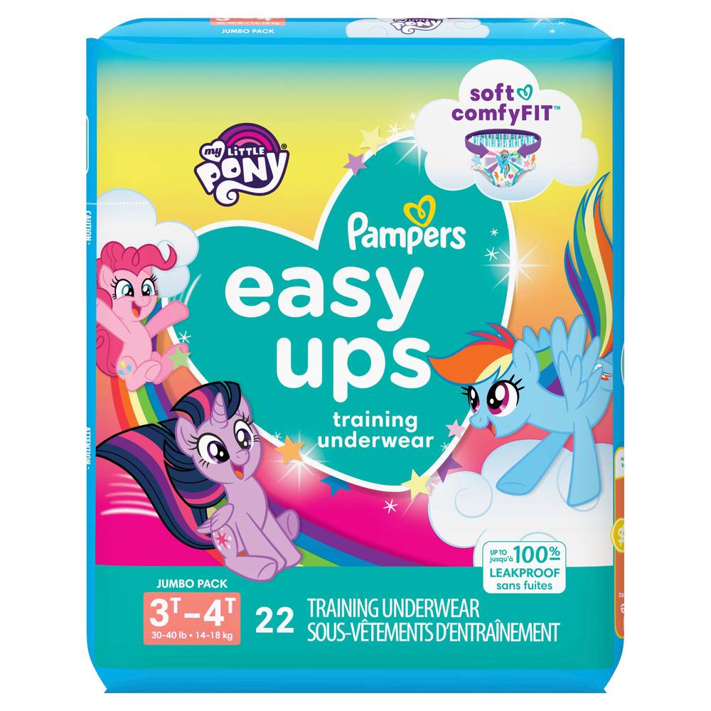 Pampers Easy Ups Girls Training Underwear, Size 5 3T-4T, 23 CT