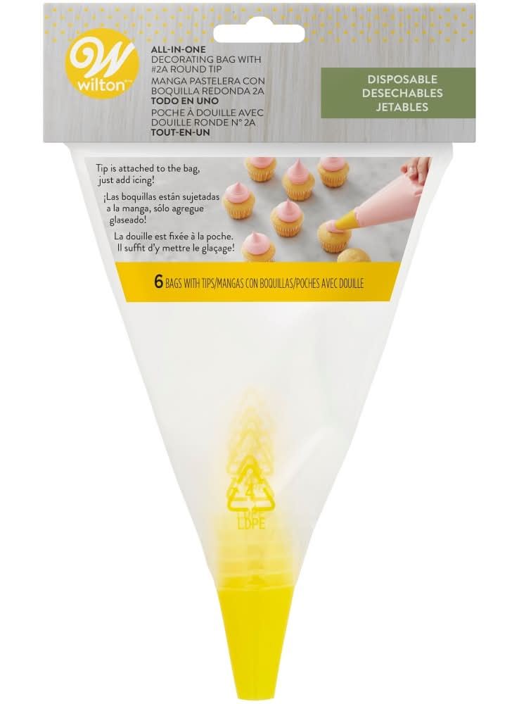 All-In-One Disposable Decorating Bag With Round Tip-#2A