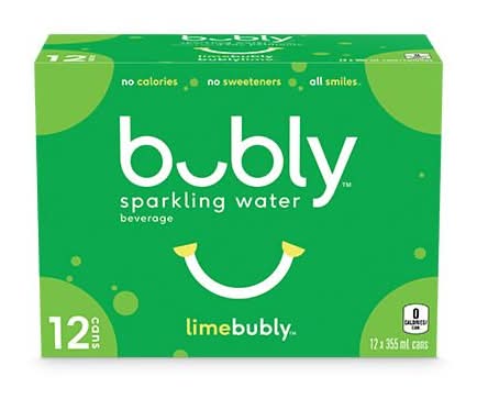 bubly Flavored Sparkling Water, Lime (12 x 355 ml)