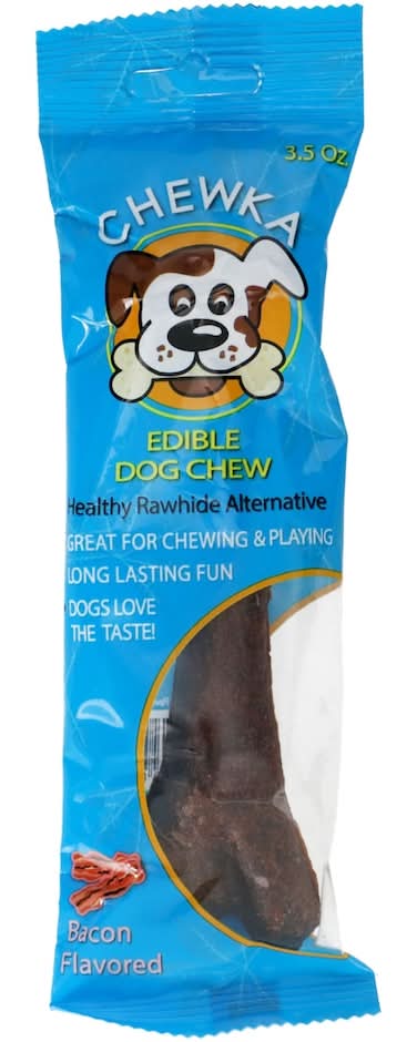 Chewka Healthy Rawhide Alternative Edible Dog Chew, Bacon, 6 in (3.5 oz)