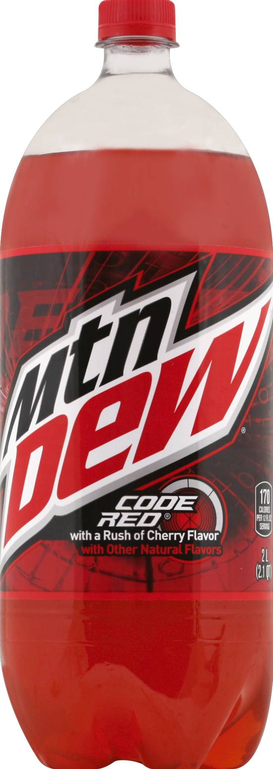 Mtn Dew Code Flavored Soda (2 L) (red cherry)