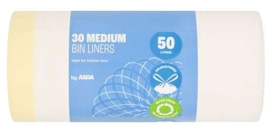 ASDA Medium Drawstring Bin Liners
