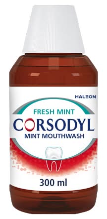 Corsodyl Fresh Mint, Antibacterial Mouthwash (300ml)