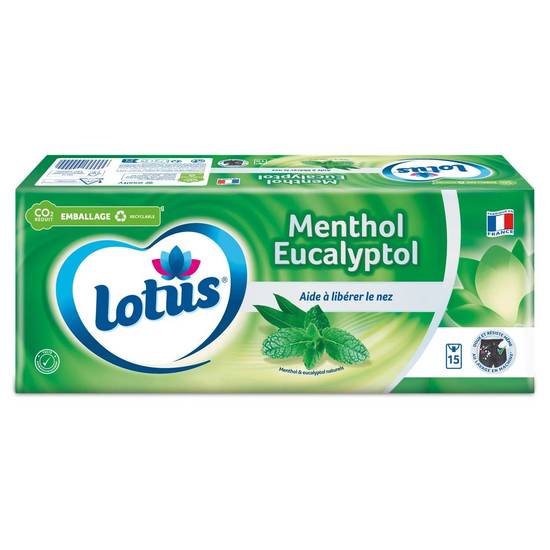 Lotus Mouchoirs Menthol Eucalyptus 15 Etuis