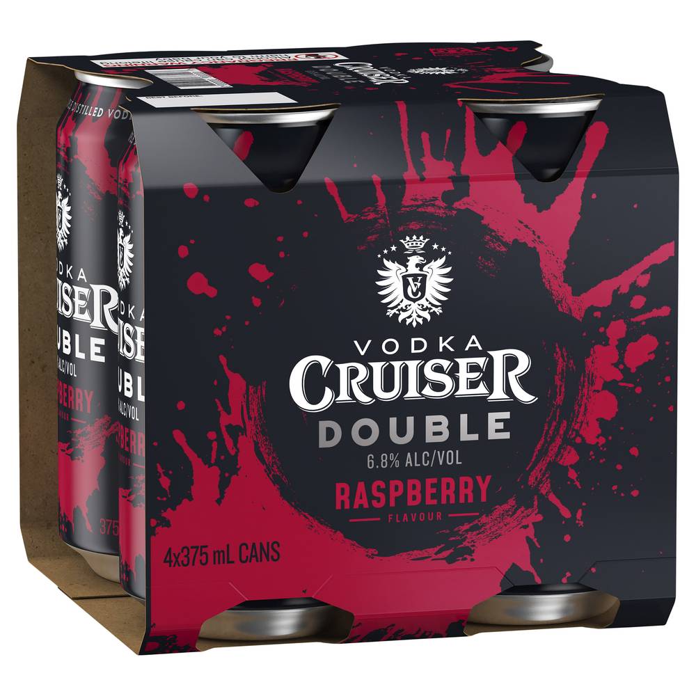 Vodka Cruiser Double Raspberry Can 375mL X 4 pack