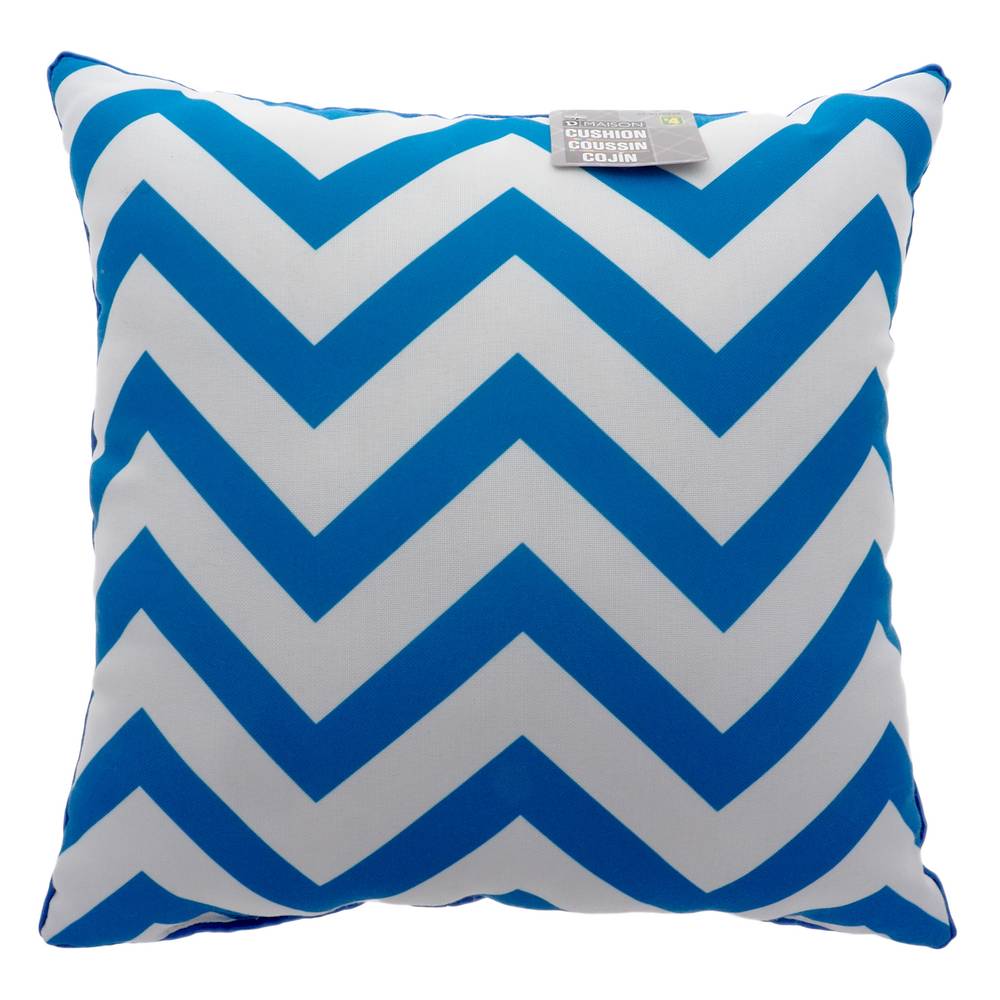 D maison coussin (blanc - bleu)