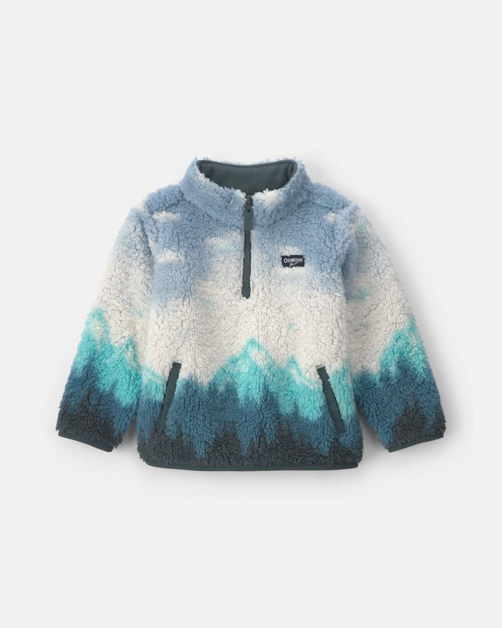 Toddler Boy Mountainscape Quarter-Zip Pullover Sweatshirt - Blue/Grey - 4T