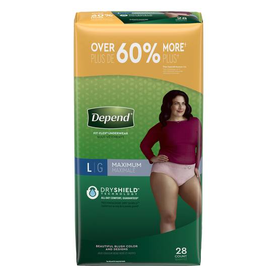 Depend Size L Maximum Absorbency Underwear For Women (28 ct)