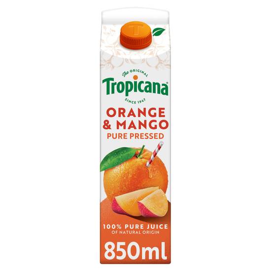 SAVE £1.25 Tropicana Pure Orange & Mango Fruit Juice 850ml