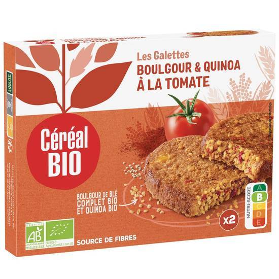 Céréal Bio - Les galettes boulgour et quinoa tomate (2 pièces)