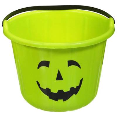Signature SELECT Plastic Jack O Lantern Candy Bucket 1 Count (Color May Vary) - Each