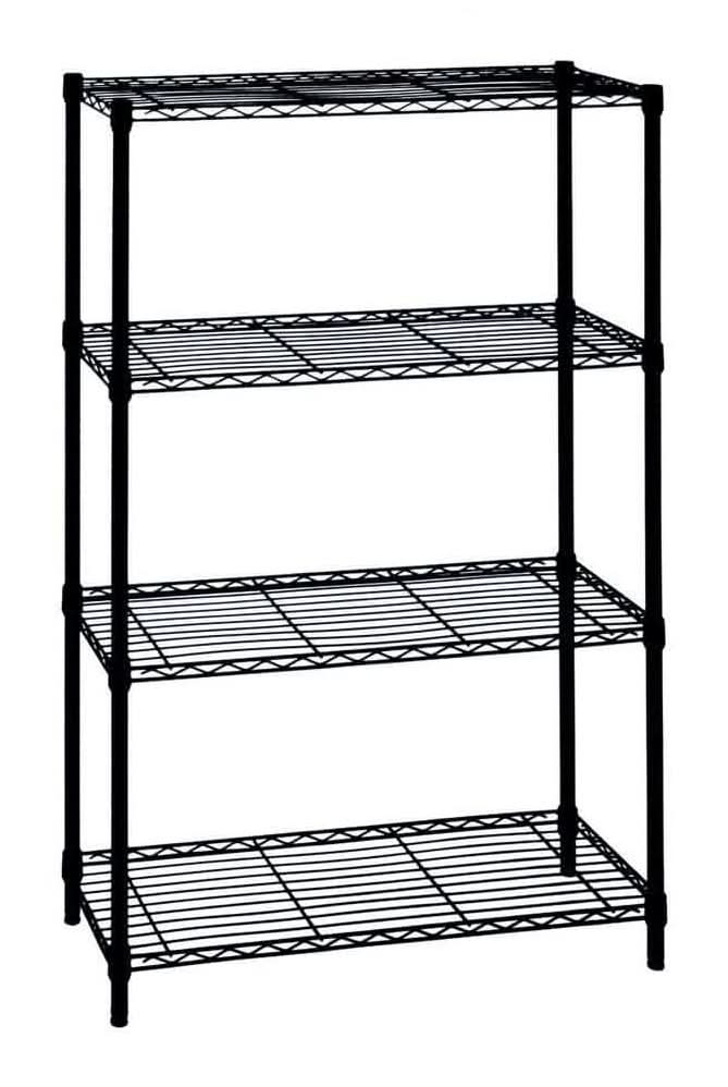 Hdx 4-Tier Steel Wire Shelving Unit In Black (36 In. W X 54 In. H X 14 In. D)