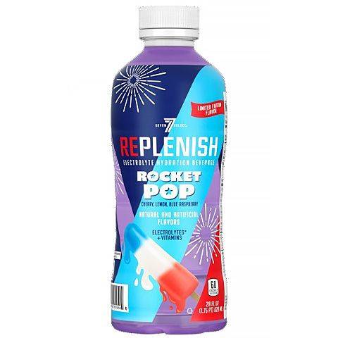 7-Select Replenish Electrolytes Drink, Rocket Pop (28 fl oz)