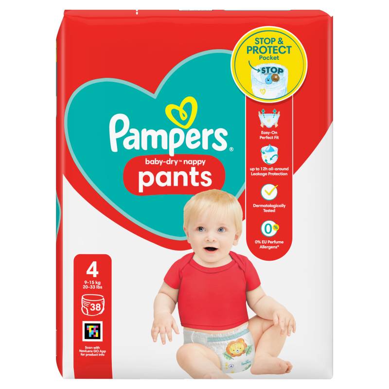 Pampers Baby-Dry Nappy Pants Size 4 38pck