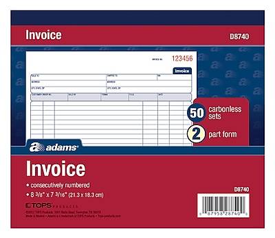 Adams Multicolor Invoice Books 50 Sets Per Book