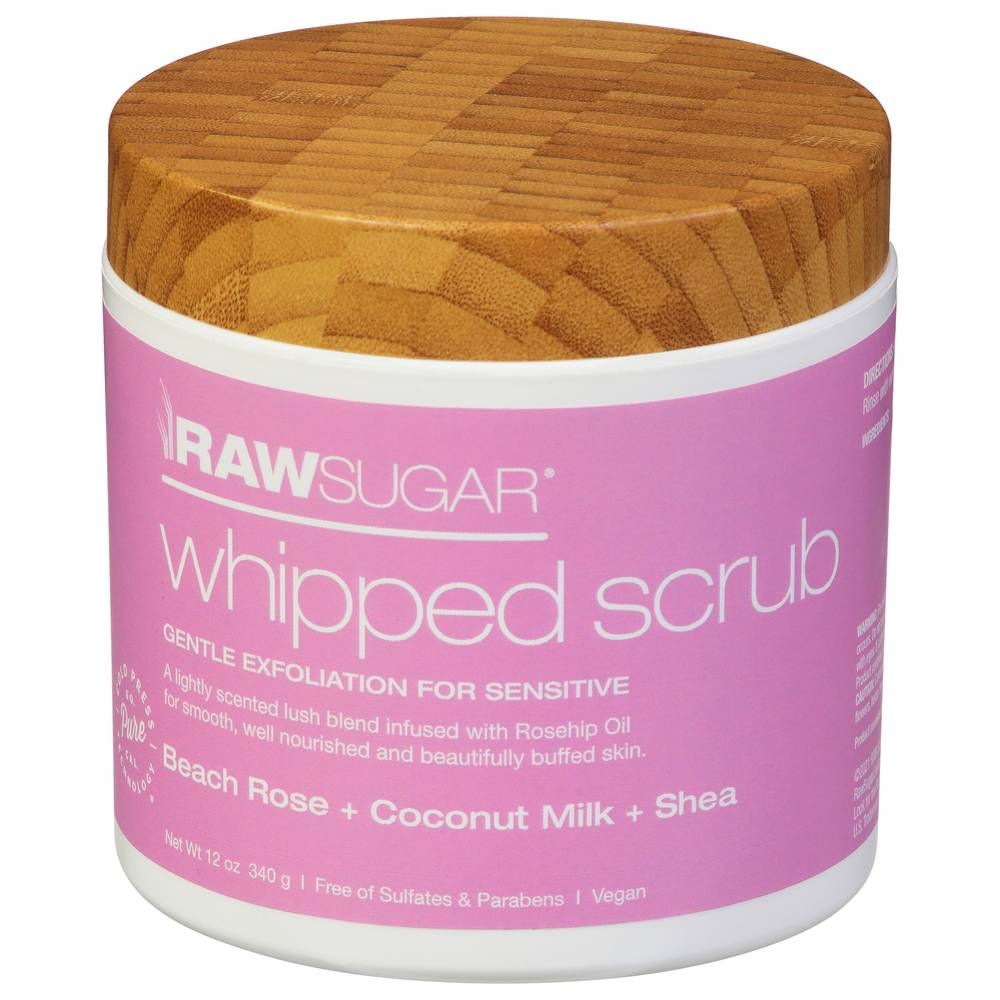 Raw Sugar Beach Rose + Coconut Milk + Shea Whipped Scrub (15 fl oz)