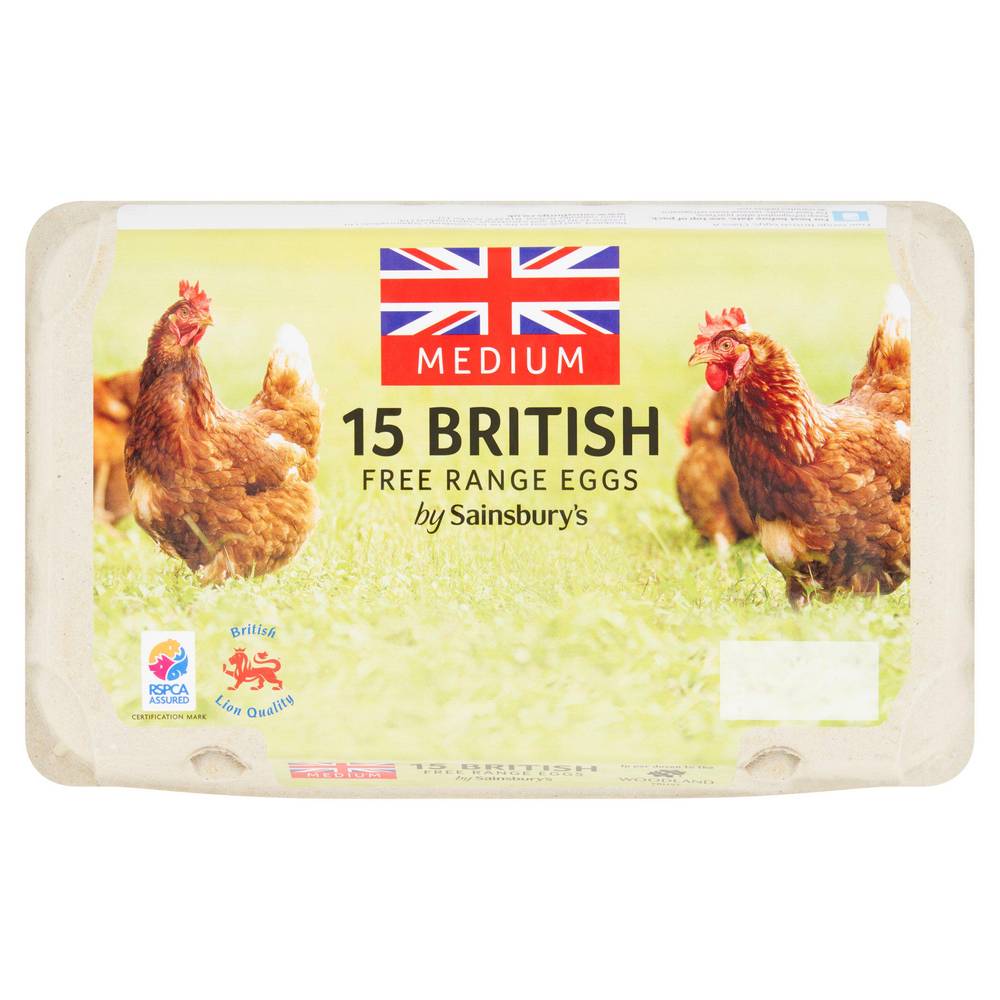 Sainsbury's Free Range British Eggs Medium x15