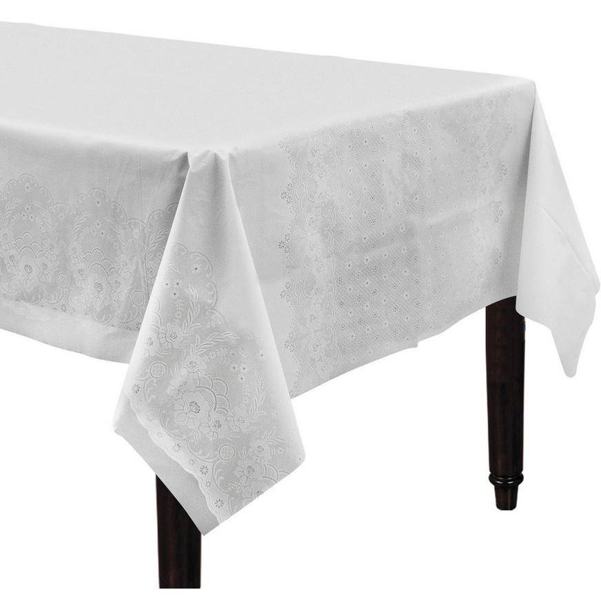 Party City Lace Print Table Cover (white)