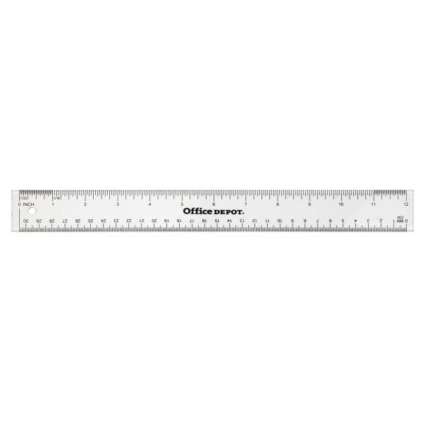 Office Depot Brand Acrylic Ruler, 12", Clear