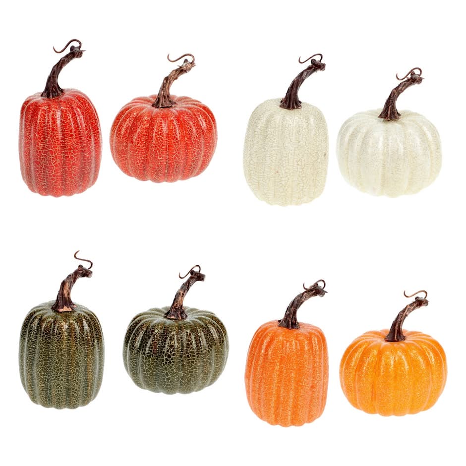 Seasonal Collection Foam Crackle Pumpkins, Assorted Colors And Sizes.