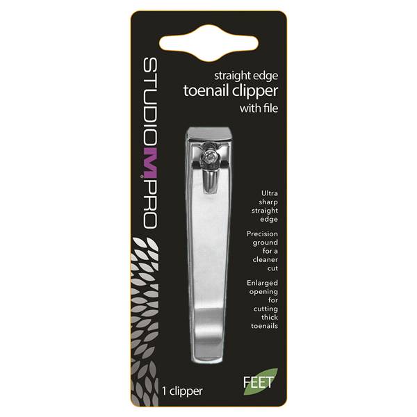 Studio M Pro Straight Edge Toenail Clipper with File, 1 ct