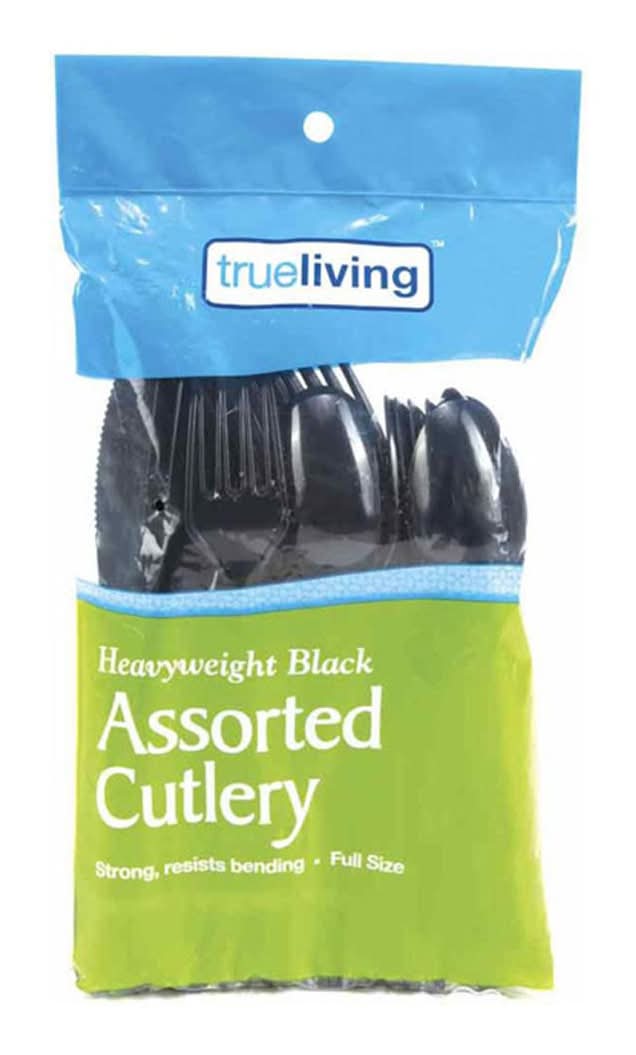 Trueliving Heavyweight Black Assorted Cutlery