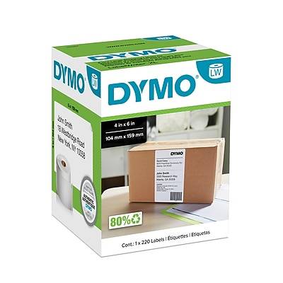 DYMO Labelwriter Shipping Labels, 4'' x 6'', Black-White (220 ct)