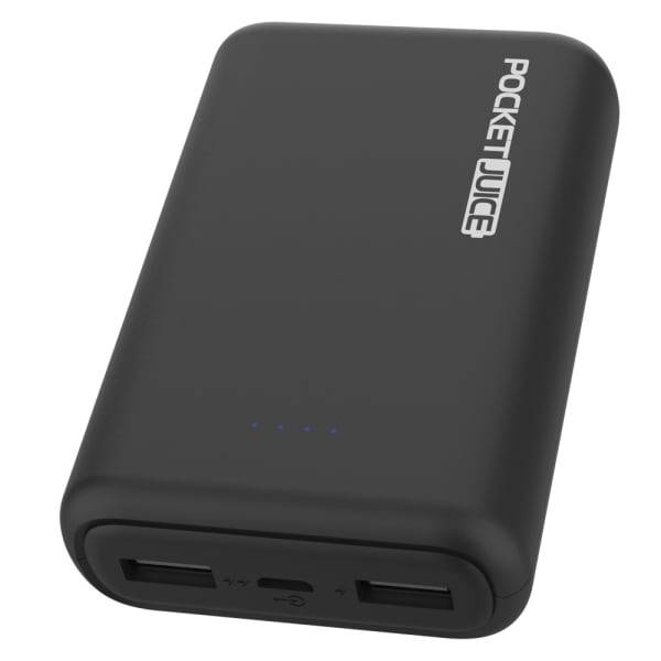 Pocket Juice Power Bank Portable Charger With Dual Usb Ports (black)
