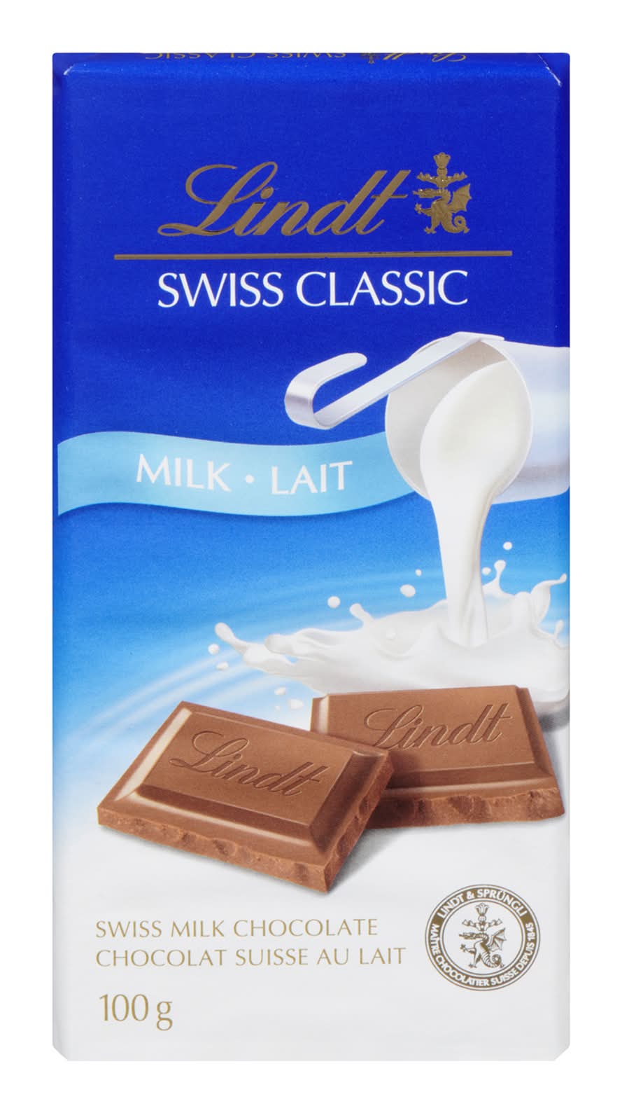 Lindt tablette de chocolat au lait classique suisse - swiss classic milk chocolate bar