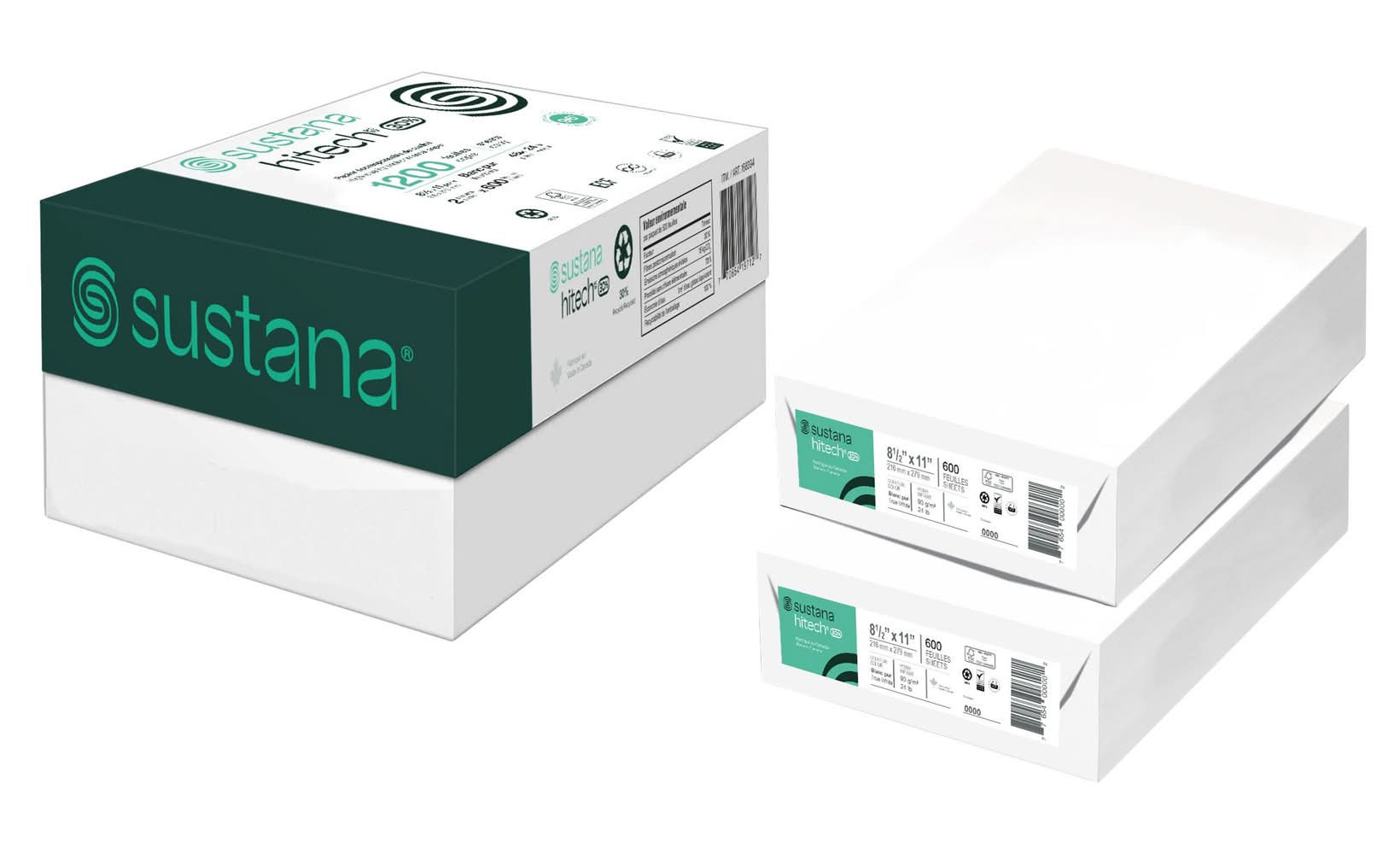 1200F 96/24 Papier 30%Rec Sustana Papier D'Imprimante 1200 Feuilles 96B/24Lb(1428637) / 1200Sh 96/24 Paper 30%Rec Sustana Printer Paper 1200 Sheet 96B/24Lb(1428637)