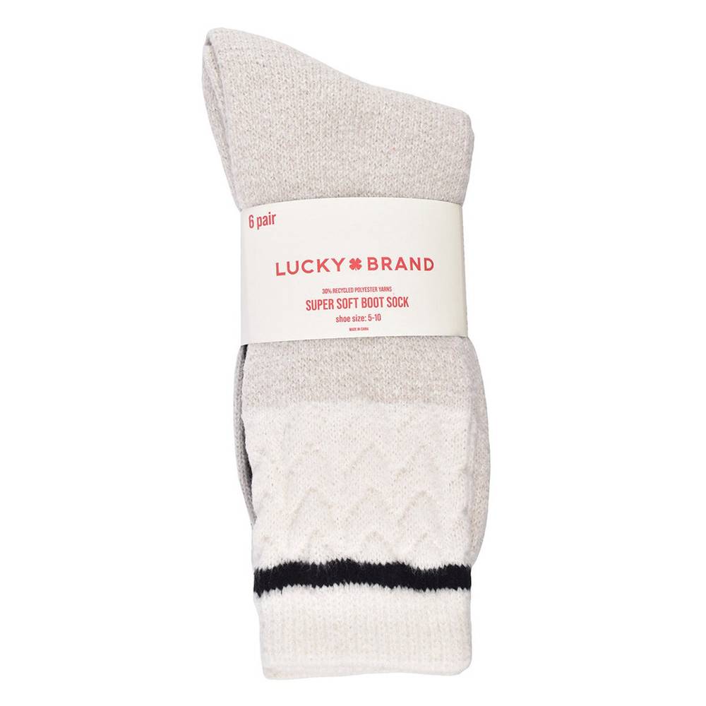 Lucky Brand Ladies' Boot Sock, 6-pair, Assorted Colors