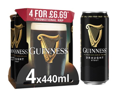 Guinness Draught Stout Beer (4 x 440ml)