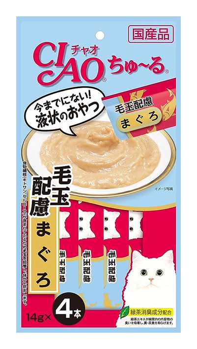 CIAO啾嚕肉泥-化毛配方(鮪魚) <56g克 x 1 x 1Bag包>