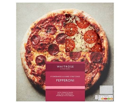 Waitrose Stonebaked & Hand Stretched Pepperoni Pizza 385g