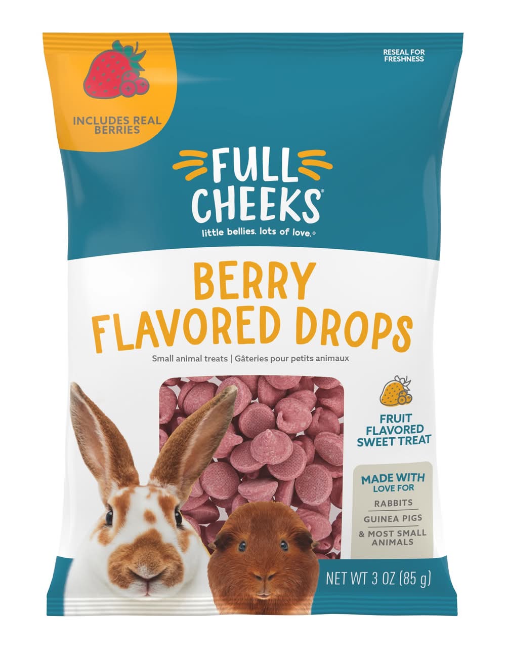Full Cheeks™ Berry Flavored Drops, Treat for Small Animals (Size: 3 Oz)
