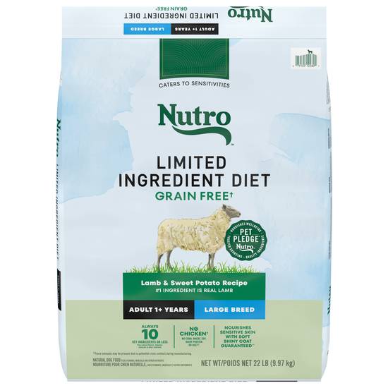Nutro Grain Free Lamb & Sweet Potato Adult Large Breed Dog Food (22 ct)