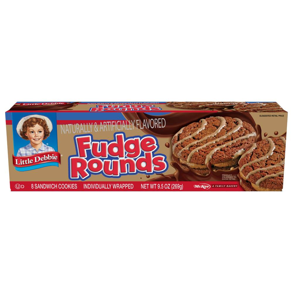 Little Debbie Fudge Rounds Sandwich Cookies, Chocolate (9.5 oz, 8 ct)