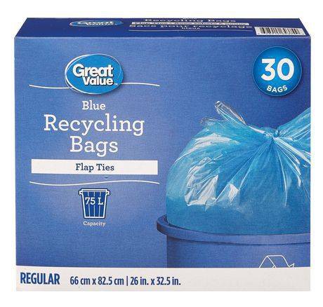 Great value sacs de recyclage transparents bleu 30 unit s