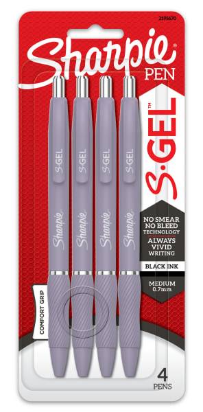 Sharpie Black Ink Gel Pens, 0.7 mm, Violet Barrel (4 ct)