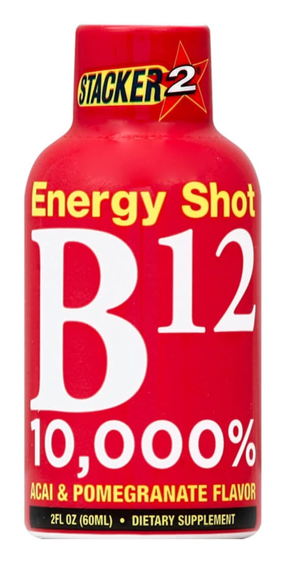 Stacker2 B12 Energy Shot, Acai-Pomegranate (2 fl oz)