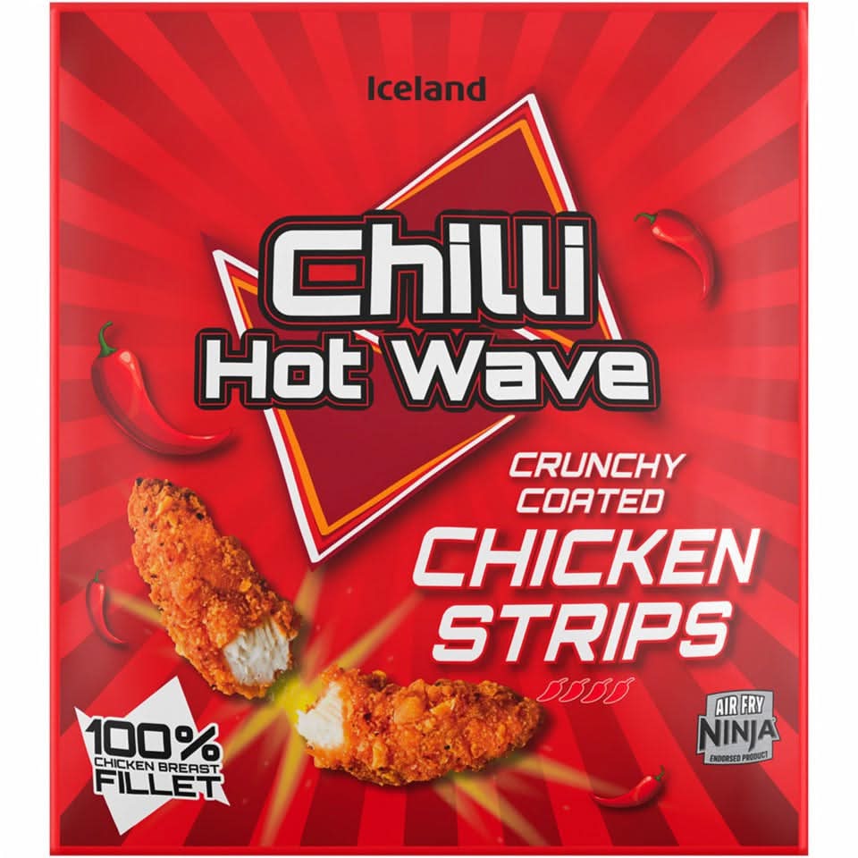 Iceland Chilli Hot Wave Crunchy Coated Chicken Strips (500g)